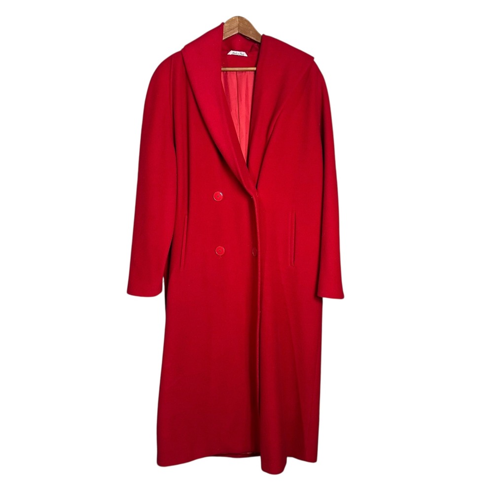 Missoni Wool Mohair Maxi Coat Italy Vintage Shawl‎ Collar Size 12 women's glam
